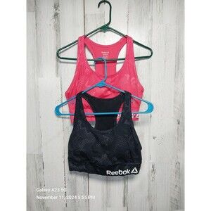 Reebok Sports Bra Size Medium Lot Of 2 Red Black
